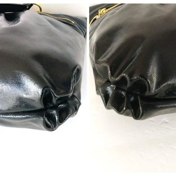 Coach Poppy Black Liquid Glam Patent Leather Tote - Picture 9 of 16